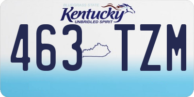KY license plate 463TZM