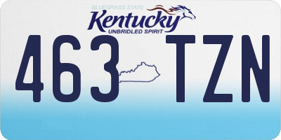 KY license plate 463TZN