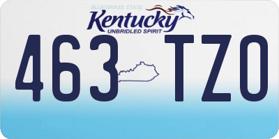 KY license plate 463TZO