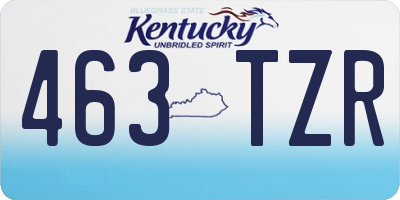 KY license plate 463TZR