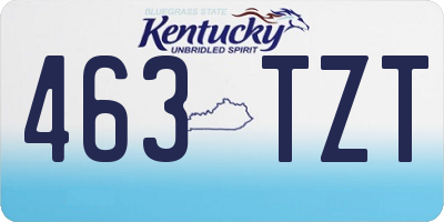 KY license plate 463TZT