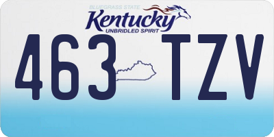 KY license plate 463TZV