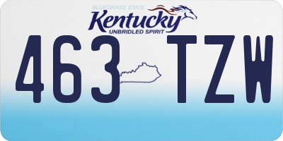 KY license plate 463TZW