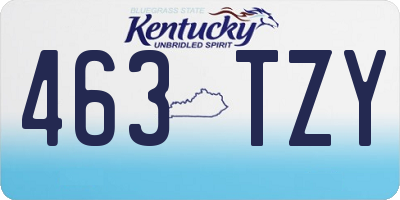 KY license plate 463TZY