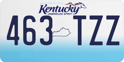 KY license plate 463TZZ