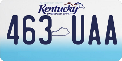 KY license plate 463UAA