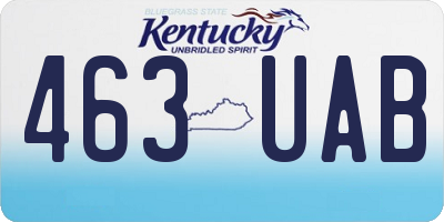 KY license plate 463UAB