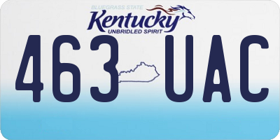KY license plate 463UAC