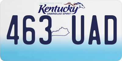 KY license plate 463UAD