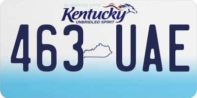 KY license plate 463UAE