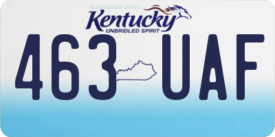 KY license plate 463UAF