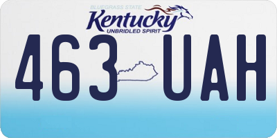 KY license plate 463UAH