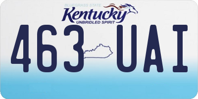 KY license plate 463UAI