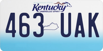 KY license plate 463UAK