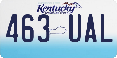 KY license plate 463UAL