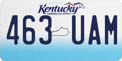 KY license plate 463UAM