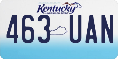 KY license plate 463UAN