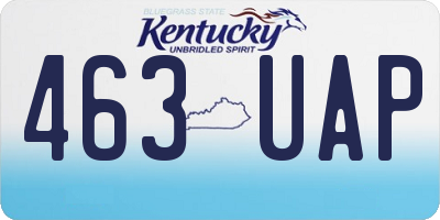 KY license plate 463UAP