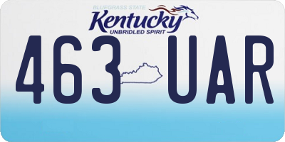 KY license plate 463UAR