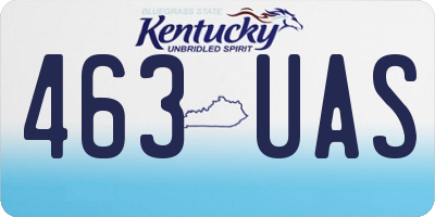 KY license plate 463UAS