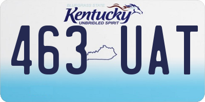 KY license plate 463UAT