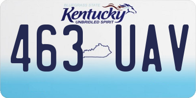 KY license plate 463UAV