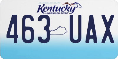 KY license plate 463UAX