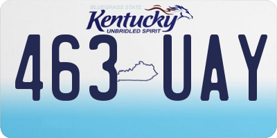 KY license plate 463UAY