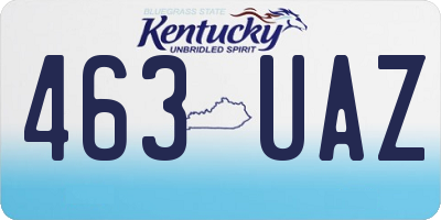 KY license plate 463UAZ
