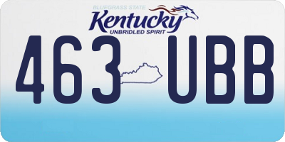 KY license plate 463UBB