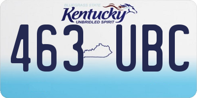 KY license plate 463UBC