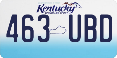 KY license plate 463UBD