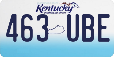 KY license plate 463UBE