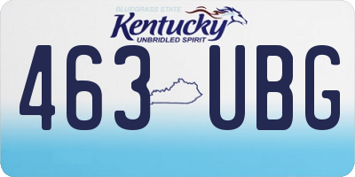 KY license plate 463UBG