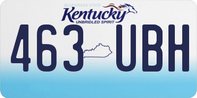KY license plate 463UBH