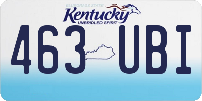 KY license plate 463UBI