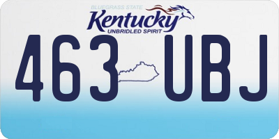 KY license plate 463UBJ
