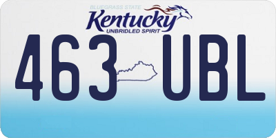 KY license plate 463UBL