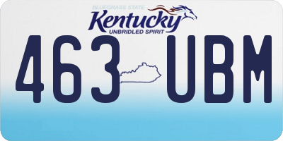 KY license plate 463UBM