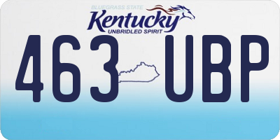 KY license plate 463UBP