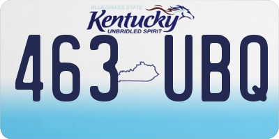 KY license plate 463UBQ