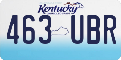 KY license plate 463UBR