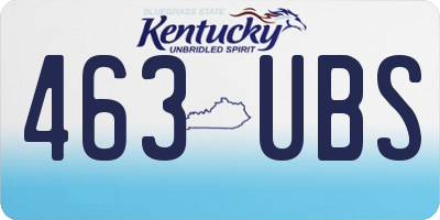 KY license plate 463UBS