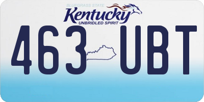 KY license plate 463UBT