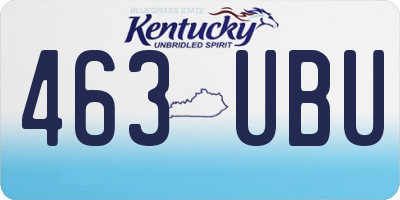KY license plate 463UBU