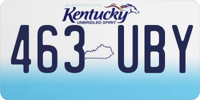 KY license plate 463UBY