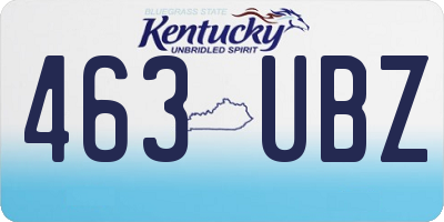 KY license plate 463UBZ