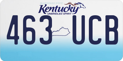 KY license plate 463UCB