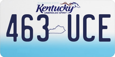 KY license plate 463UCE
