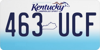 KY license plate 463UCF